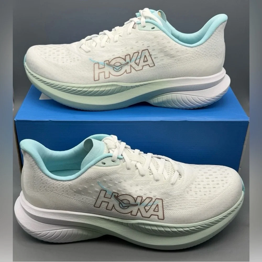 HOKA 🔥 Mach 6 1147810 FTRS Frost White Running Shoes Sneakers 7 8 9 10 - Picture 2 of 12